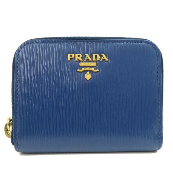 PRADA Blue Leather Saffiano Wallet - Picture 1 of 11